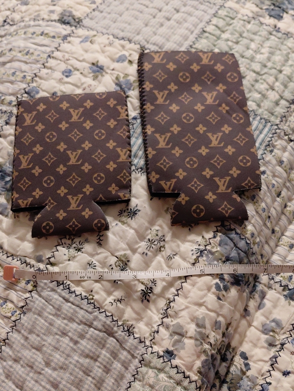Designer-Inspired Brown Monogram Can Coolers - Accessories
